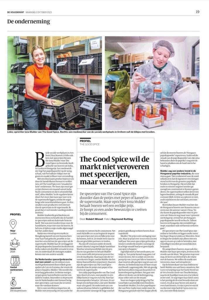 Interview The Good Spice Volkskrant