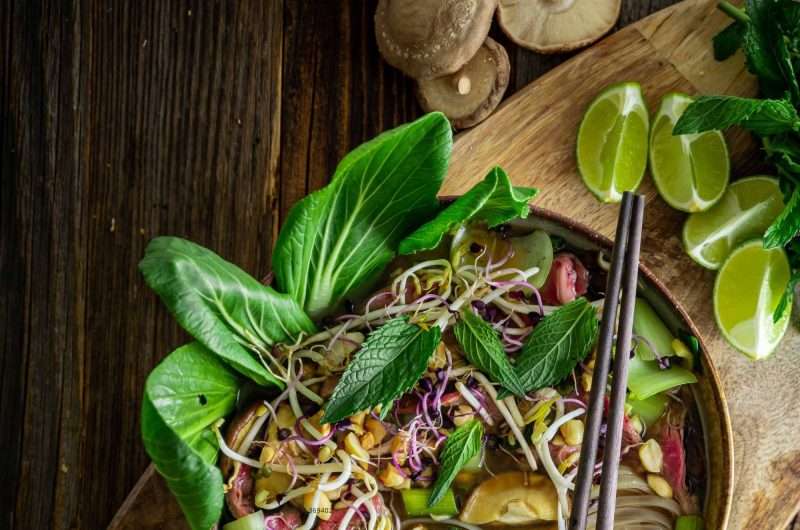 Vegetarische Vietnamese Pho soep