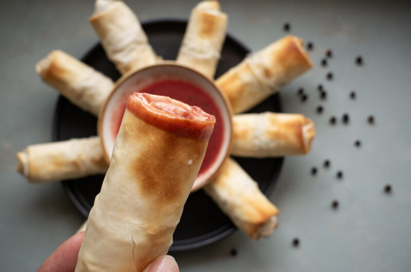 Thaise loempia's uit de airfryer met dipsaus van pruimen en Trang Sunset Peper